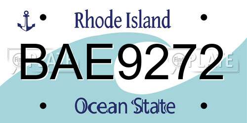 BAE9272 Rhode Island License Plate