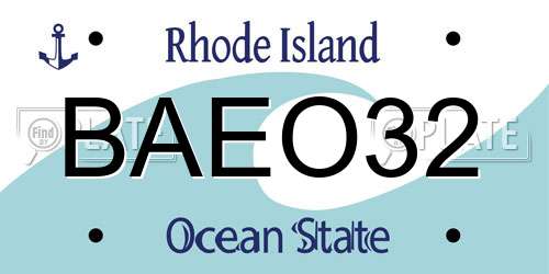 BAEO32 Rhode Island License Plate