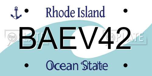 BAEV42 Rhode Island License Plate