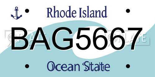 BAG5667 Rhode Island License Plate