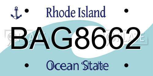 BAG8662 Rhode Island License Plate