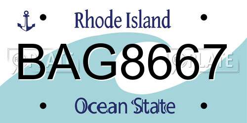 BAG8667 Rhode Island License Plate