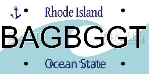 BAGBGGT Rhode Island License Plate