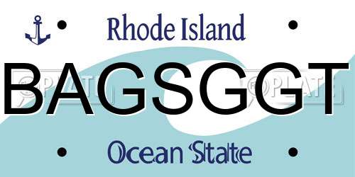 BAGSGGT Rhode Island License Plate