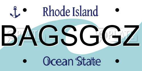 BAGSGGZ Rhode Island License Plate