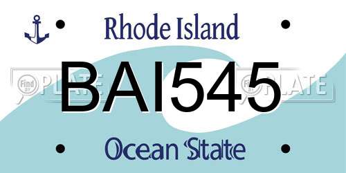 BAI545 Rhode Island License Plate