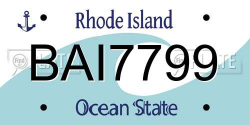 BAI7799 Rhode Island License Plate
