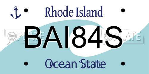 BAI84S Rhode Island License Plate