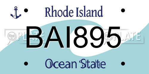 BAI895 Rhode Island License Plate