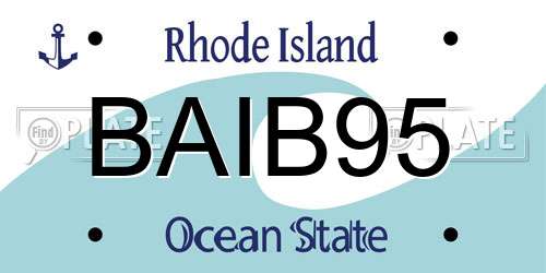 BAIB95 Rhode Island License Plate