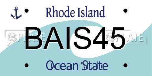BAIS45 Rhode Island License Plate