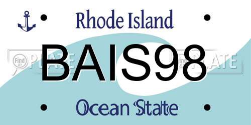 BAIS98 Rhode Island License Plate