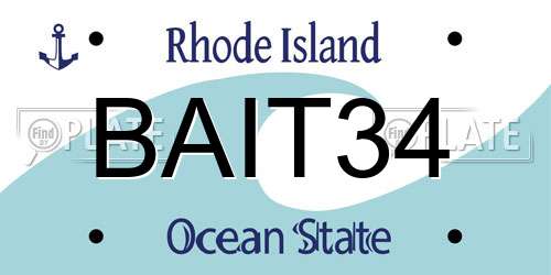 BAIT34 Rhode Island License Plate