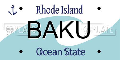 BAKU Rhode Island License Plate