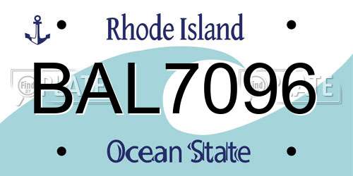 BAL7096 Rhode Island License Plate