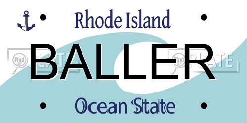 BALLER Rhode Island License Plate