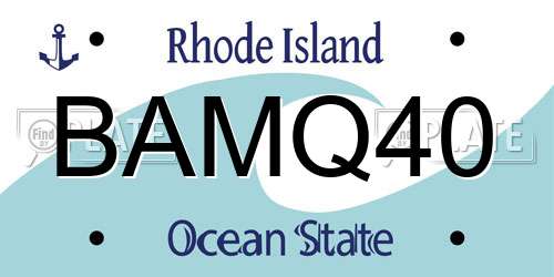 BAMQ40 Rhode Island License Plate