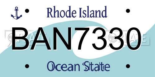 BAN7330 Rhode Island License Plate