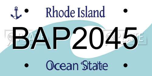 BAP2045 Rhode Island License Plate