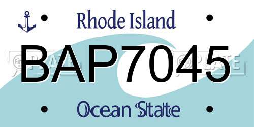 BAP7045 Rhode Island License Plate