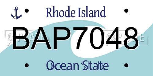 BAP7048 Rhode Island License Plate