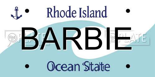 BARBIE Rhode Island License Plate