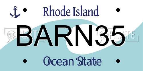 BARN35 Rhode Island License Plate