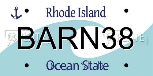 BARN38 Rhode Island License Plate