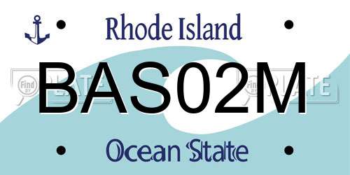 BAS02M Rhode Island License Plate