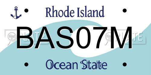BAS07M Rhode Island License Plate
