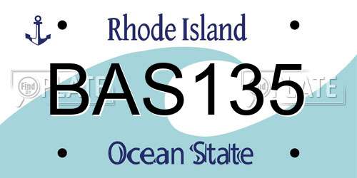 BAS135 Rhode Island License Plate