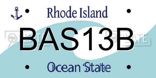 BAS13B Rhode Island License Plate