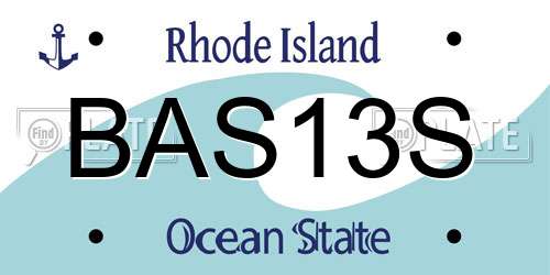 BAS13S Rhode Island License Plate