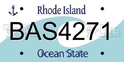 BAS4271 Rhode Island License Plate