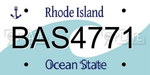 BAS4771 Rhode Island License Plate