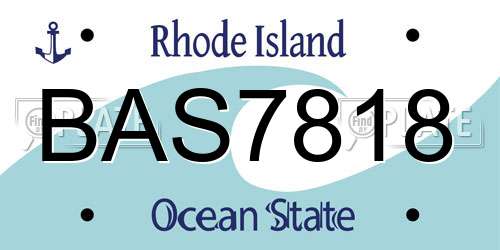 BAS7818 Rhode Island License Plate