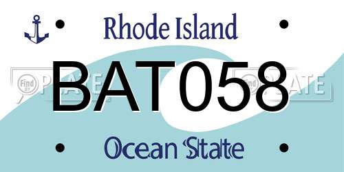 BAT058 Rhode Island License Plate