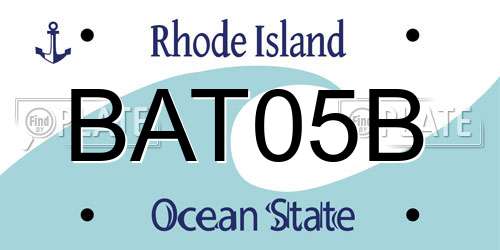 BAT05B Rhode Island License Plate