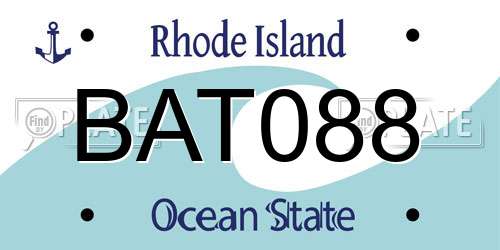 BAT088 Rhode Island License Plate