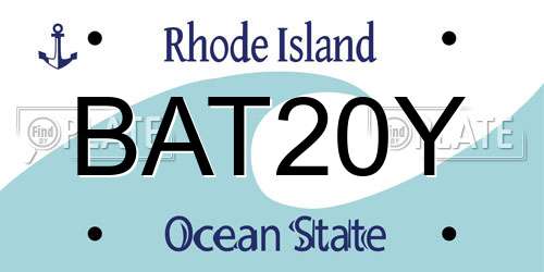 BAT20Y Rhode Island License Plate