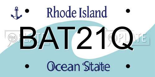 BAT21Q Rhode Island License Plate