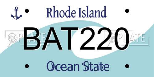 BAT220 Rhode Island License Plate