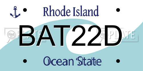 BAT22D Rhode Island License Plate