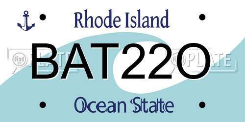 BAT22O Rhode Island License Plate