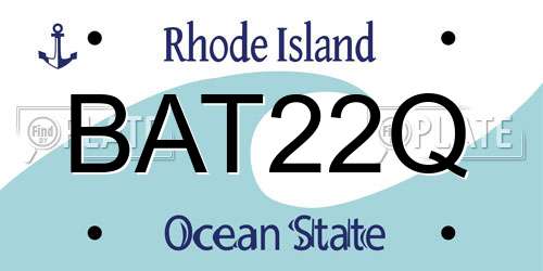 BAT22Q Rhode Island License Plate