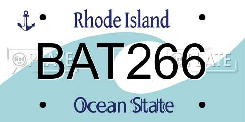 BAT266 Rhode Island License Plate