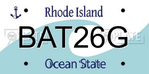 BAT26G Rhode Island License Plate