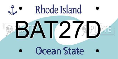 BAT27D Rhode Island License Plate