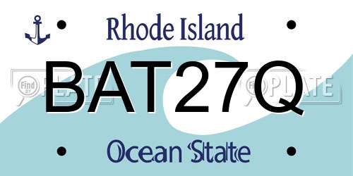 BAT27Q Rhode Island License Plate