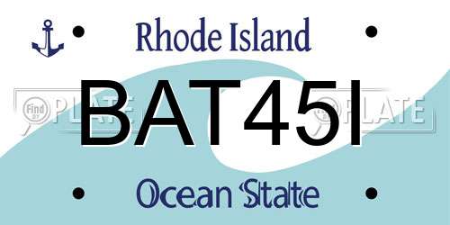 BAT45I Rhode Island License Plate